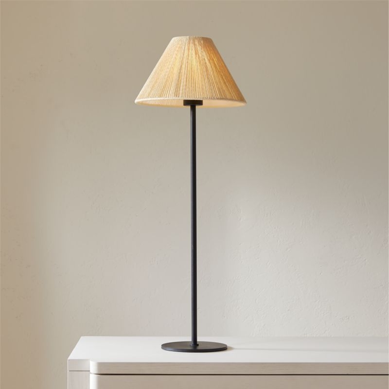 Slight Table Lamp with Neutral Shade - Image 1