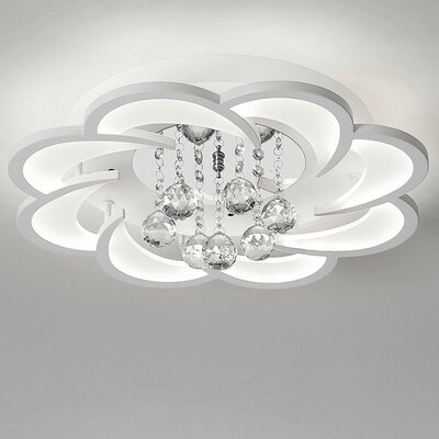 Chandelier Crystal Ceiling Light Pendant Fixture Lighting Flower Shape Us Stock - Image 0