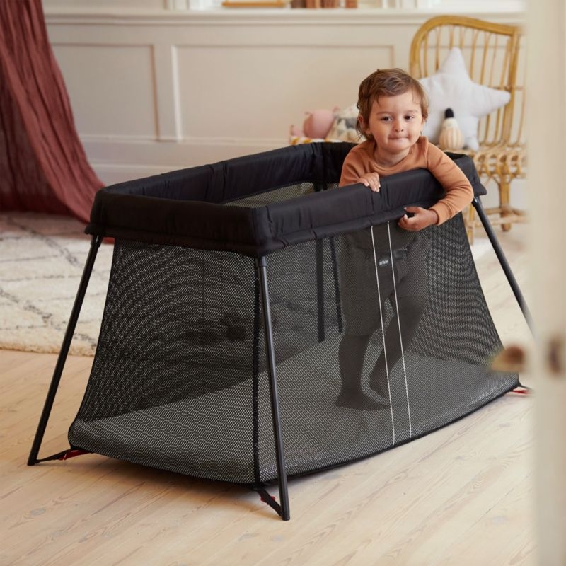 BABYBJÖRN ™ Black Lightweight Travel Crib with Fitted Sheet Bundle Pack - Image 1