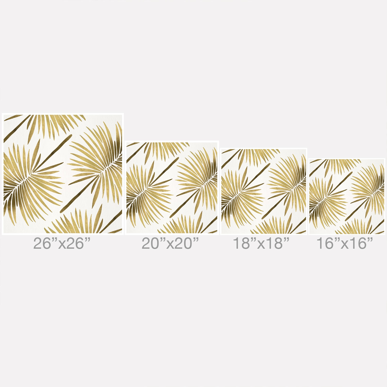 Tropical Fan Palm Gold Pattern by Cat Coquillette - Outdoor Throw Pillow 18" x 18" - Image 2