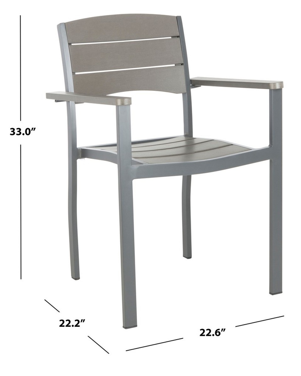 Gerhardt Stackable Chair - Grey - Safavieh - Image 9