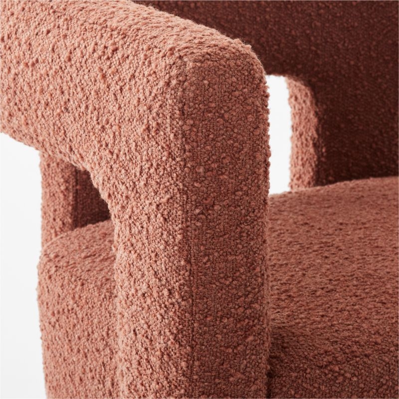 Stature Terracotta Red Boucle Dining Armchair - Image 5