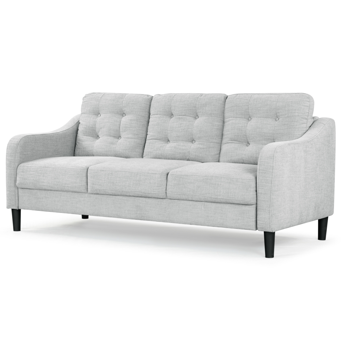 Nathaniel Tufted 3 Seater Sofa - Light Grey - Image 7
