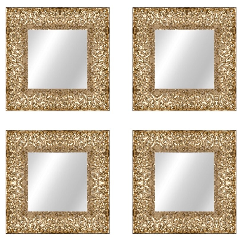 Living-Designs Chromo II Modern Beveled Mirror Set Finish: Gold - Image 0