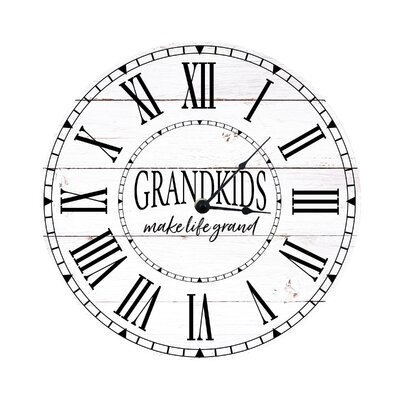 12" Wall Or Desktop Clock Cherry - Grandkids - Image 0