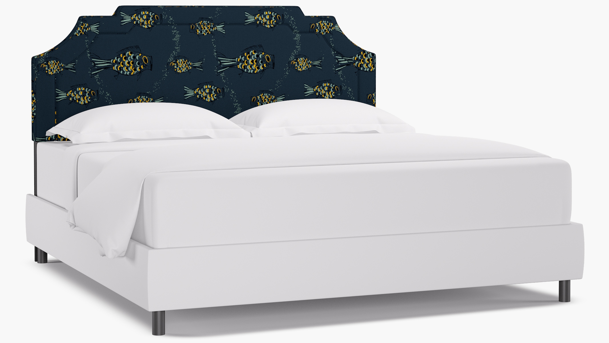 Art Deco Headboard, Indigo Sakana, King - Image 0