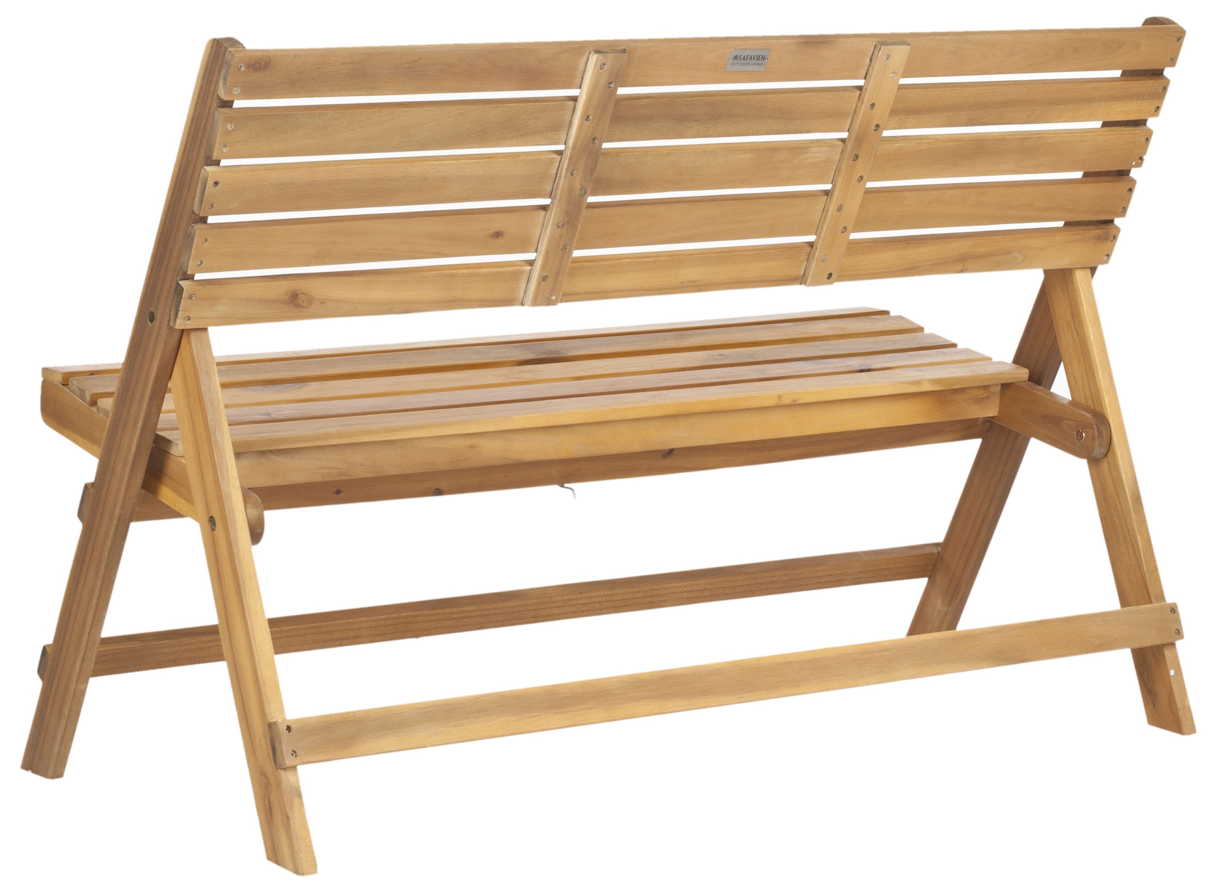 Luca Folding Bench - Natural Brown - Safavieh - Image 2