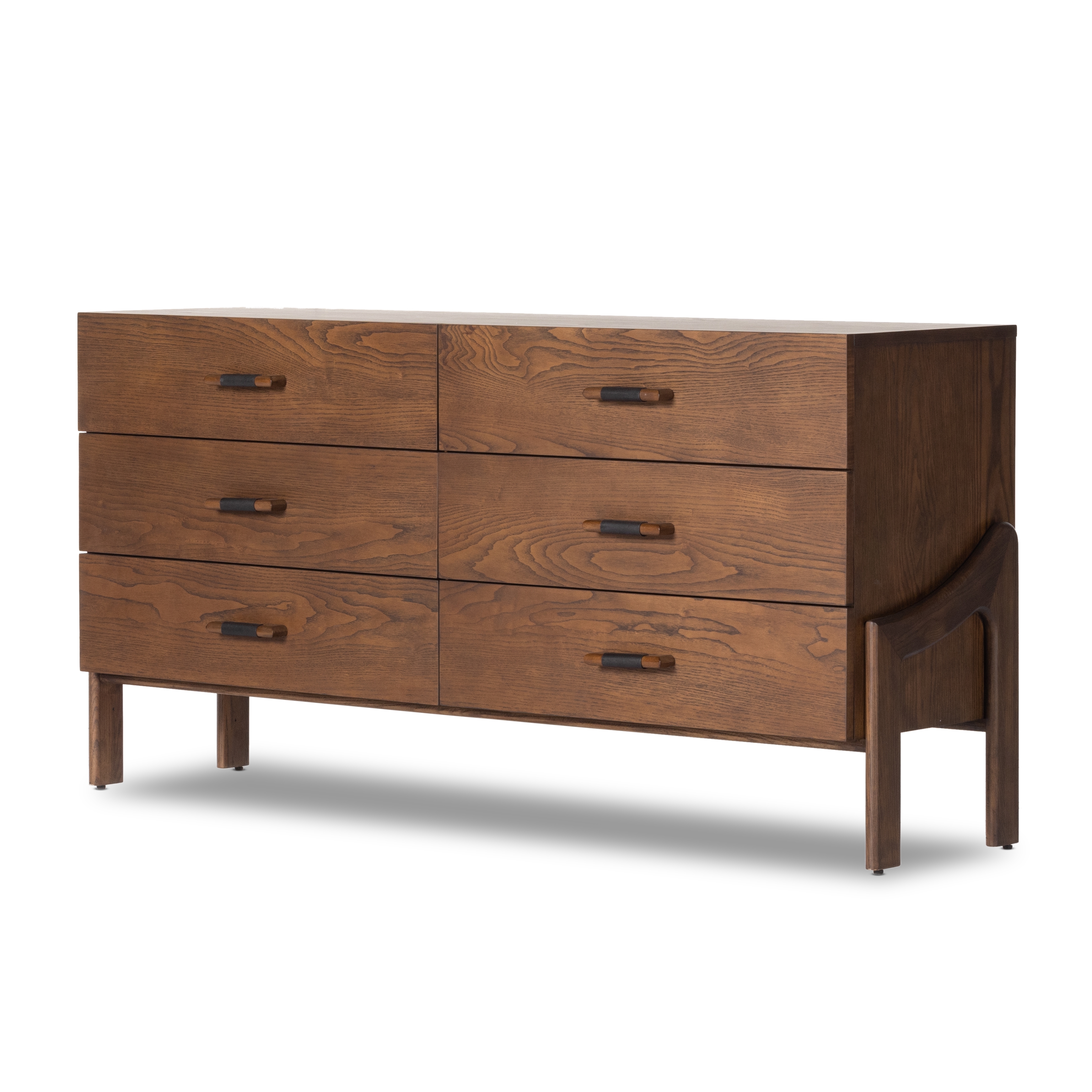 Halston 6 Drawer Dresser - Terra Brown Ash Veneer - Image 0