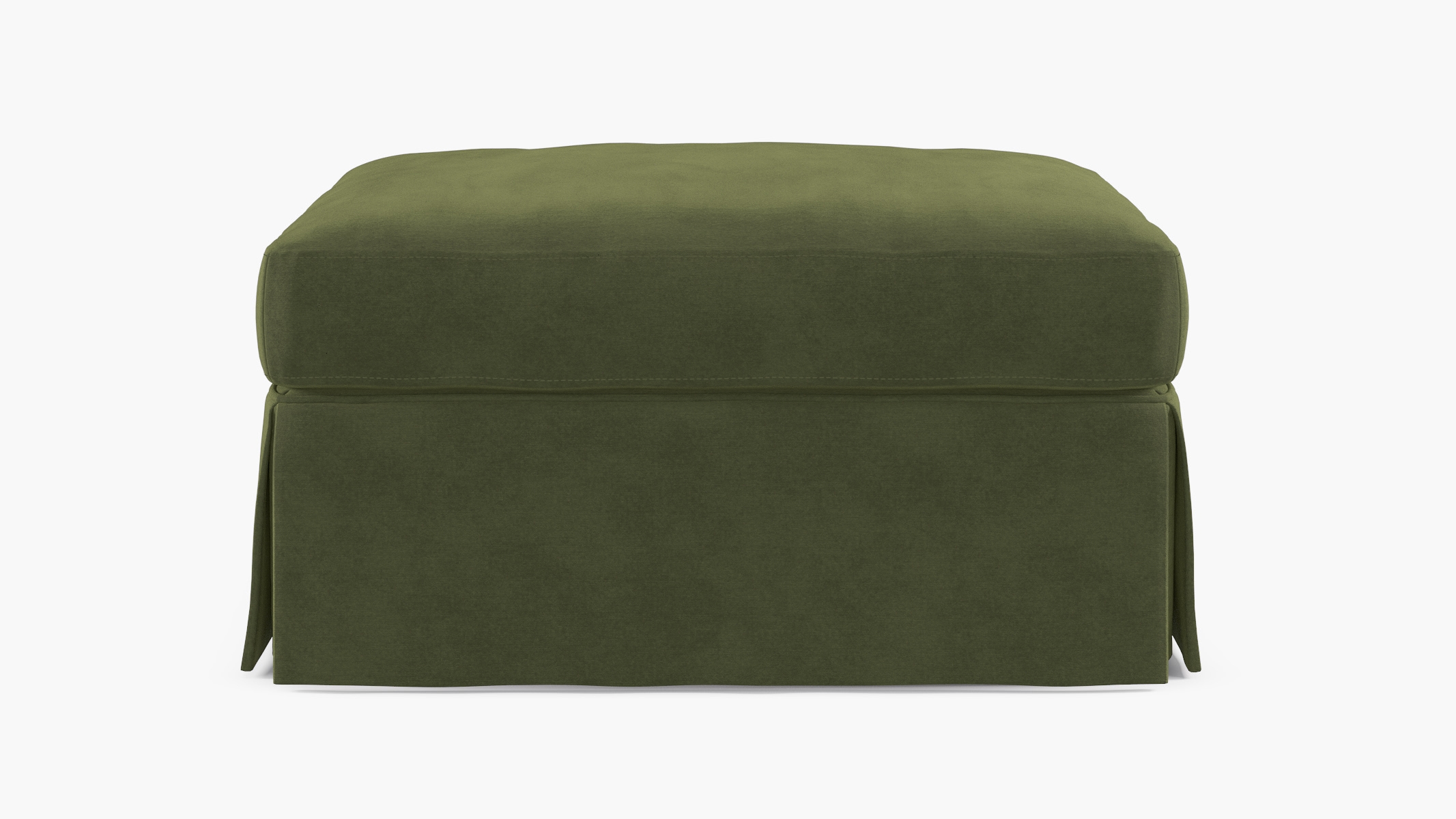 Skirted Cocktail Ottoman, Zucchini Luxe Velvet - Image 0