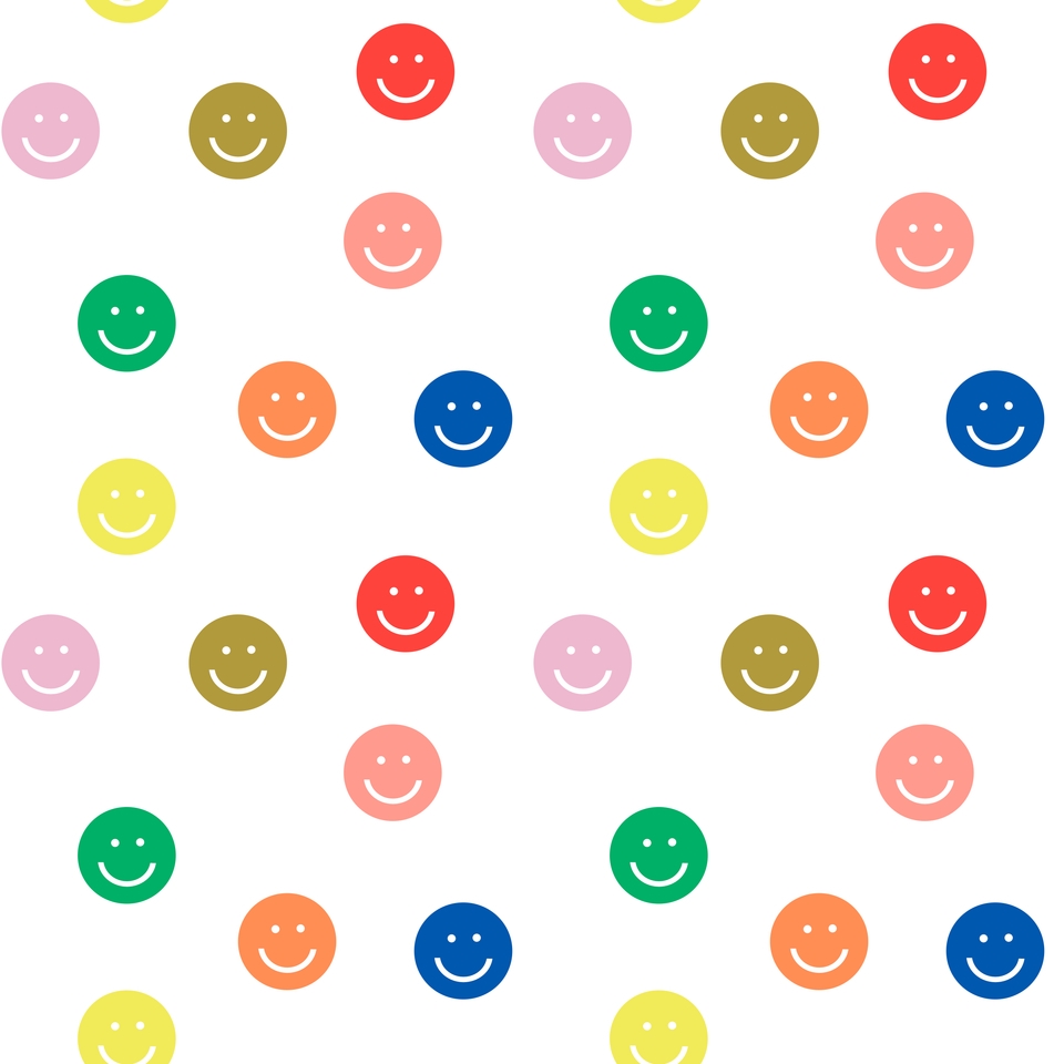 Smiley Faces Happy Simple Rainbow Colors Pattern Smile Face Kids Nursery Boys Girls Decor Throw Pillow by Charlottewinter - Cover (18" x 18") With Pillow Insert - Indoor Pillow - Image 1