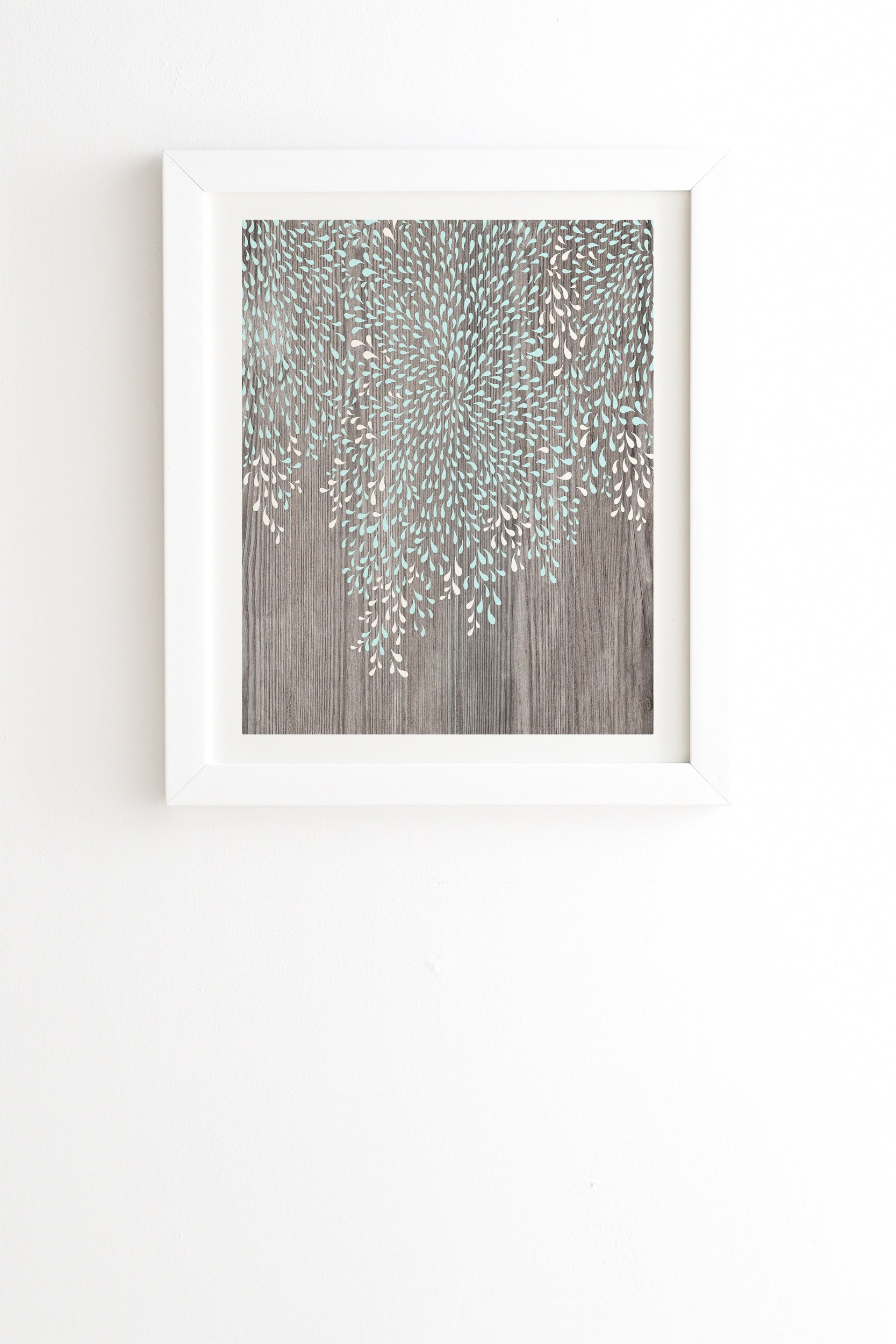 Iveta Abolina Coastal Raindrops White Framed Wall Art - 14" x 16.5" - Image 0