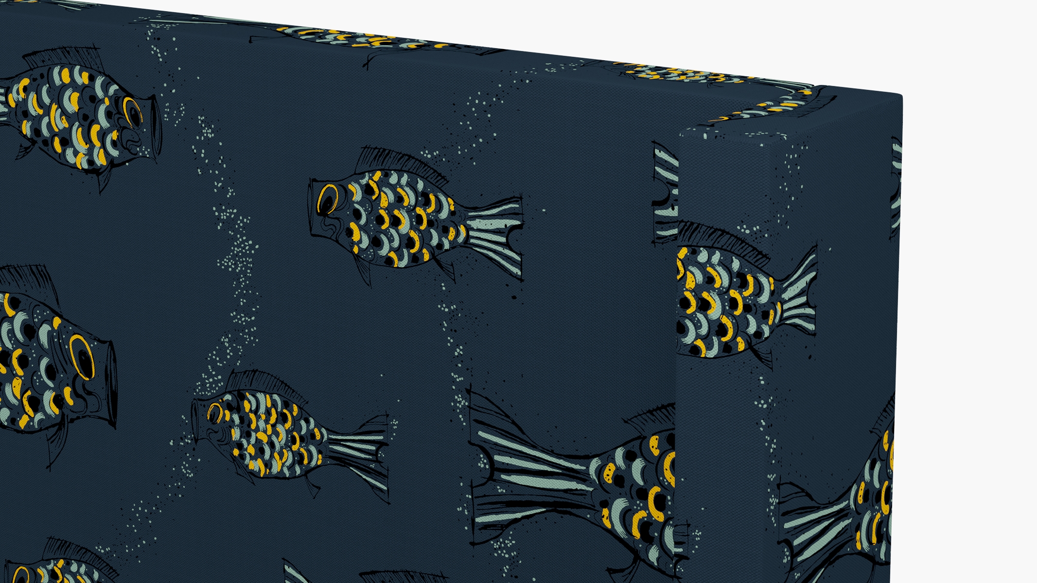 Modern Wingback Headboard, Indigo Sakana, King - Image 2