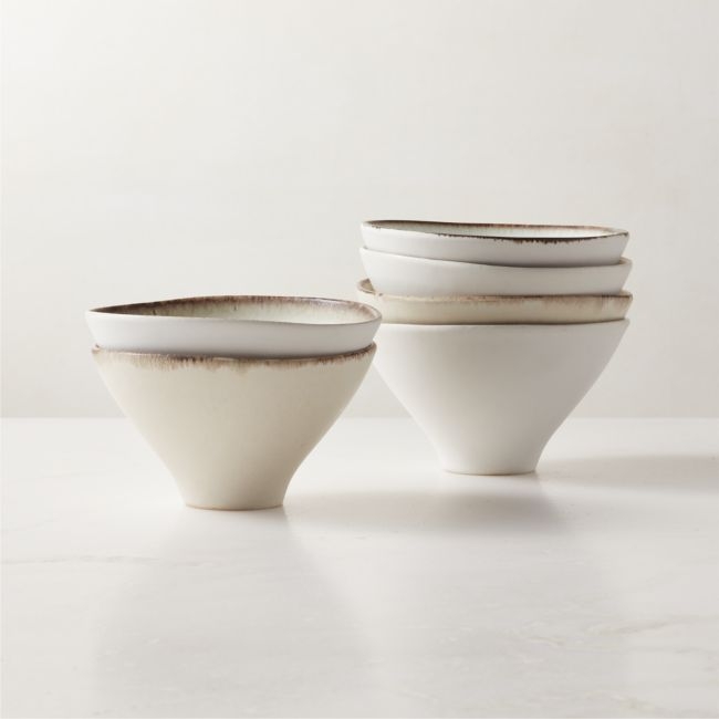 Sakana White Rice/Salad Bowls Set of 6 - Image 0