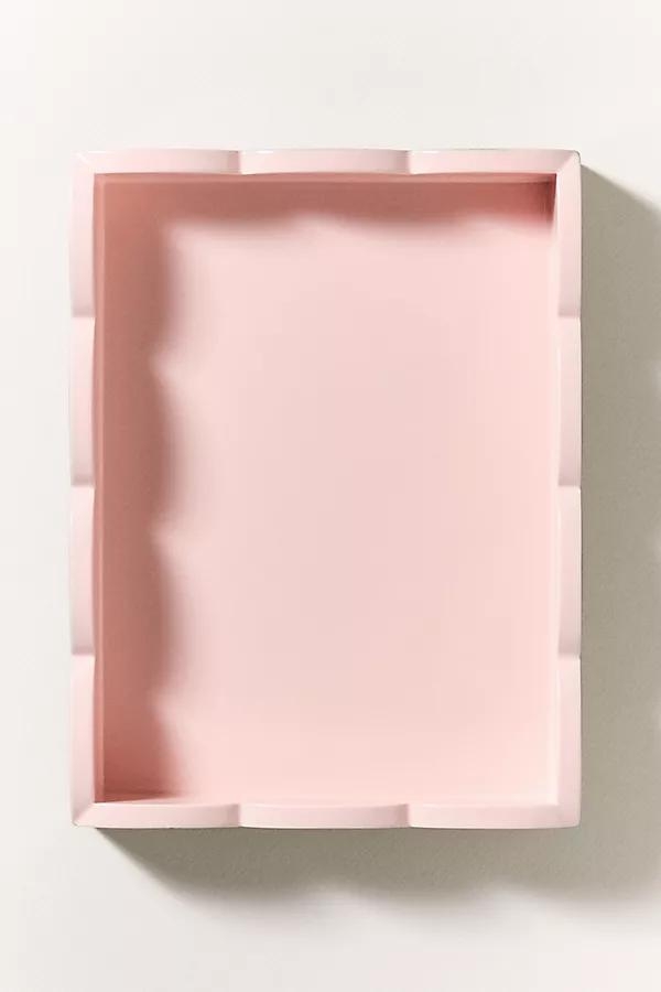 Two-Tone Small Scallop Lacquer Tray - Image 0