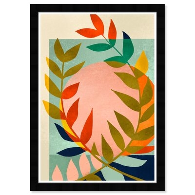 'Midcentury Leaves Botanicals' - Picture Frame Graphic Art Print on Paper - Image 0