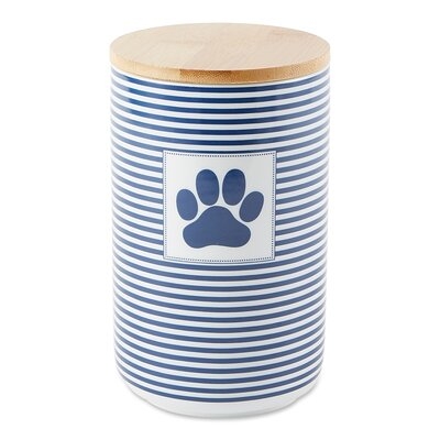 GRAY STRIPE WITH PAW PATCH CERAMIC TREAT CANISTER - Image 0
