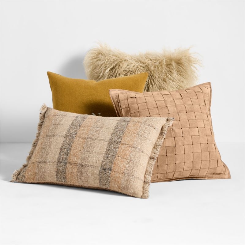 Relaxed Linen 20"x20" Moroccan Ocher Layering Throw Pillow Cover - Image 2