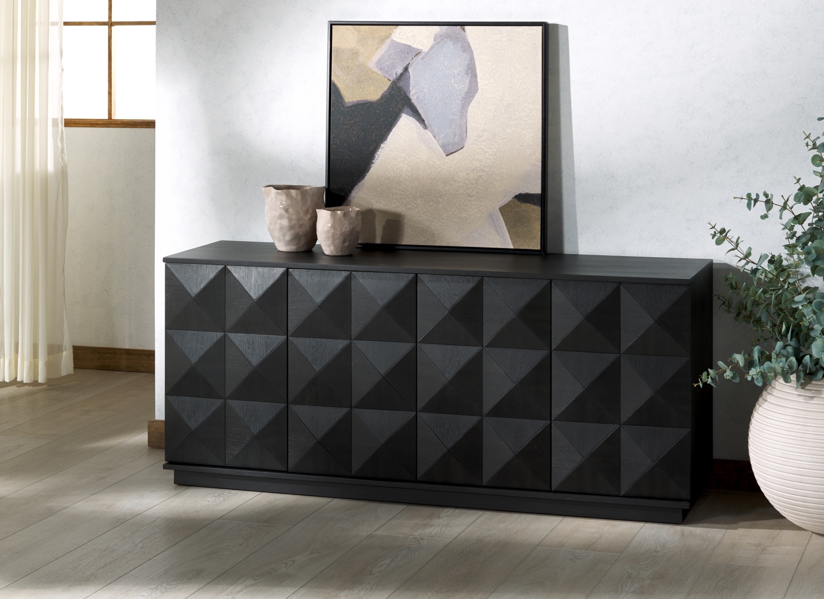 Patty 4 Door Sideboard - Black - Image 1