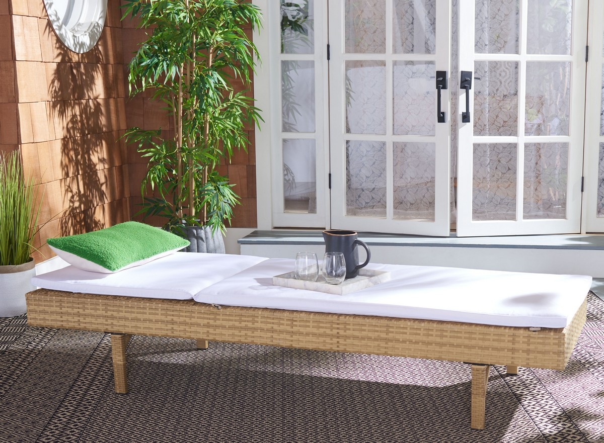 Cam Sunlounger - Natural/White - Safavieh - Image 2
