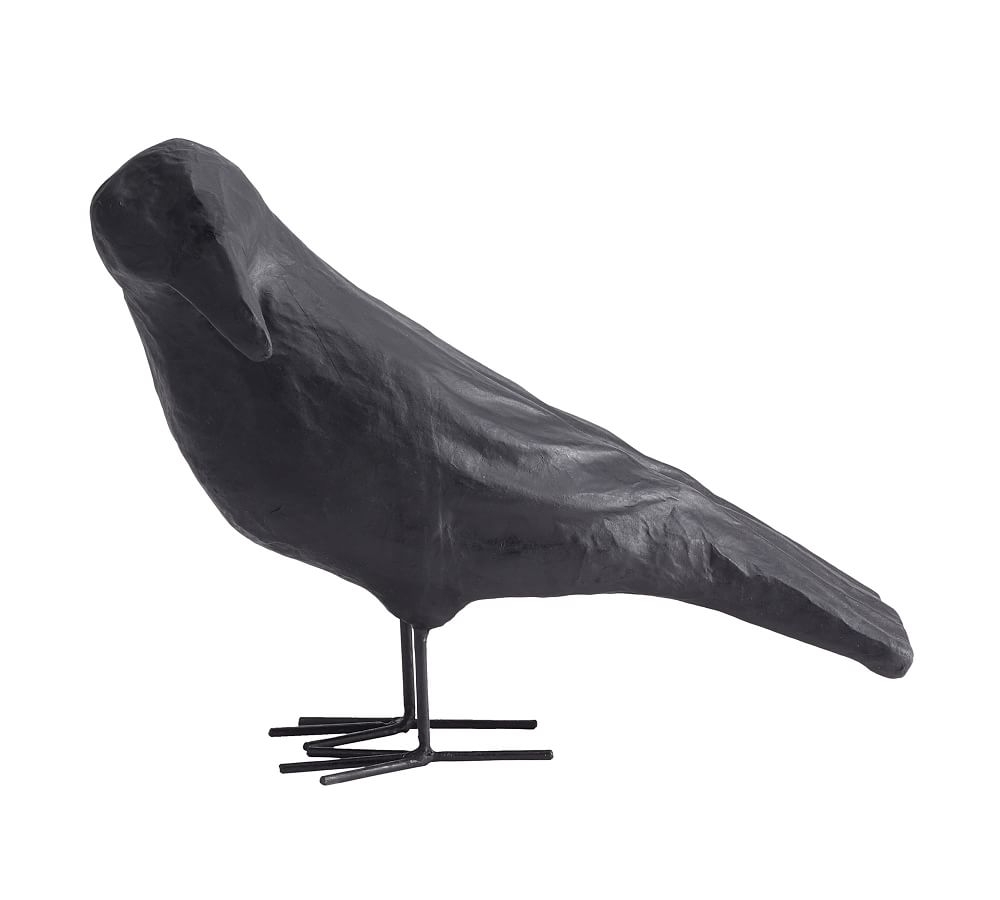 Decorative Object Paper Mache Raven, Head Up - Image 0