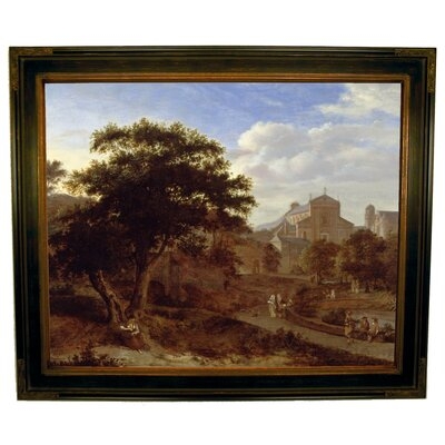 'Two Churches and a Town Wall 1660' Framed Print on Canvas - Image 0