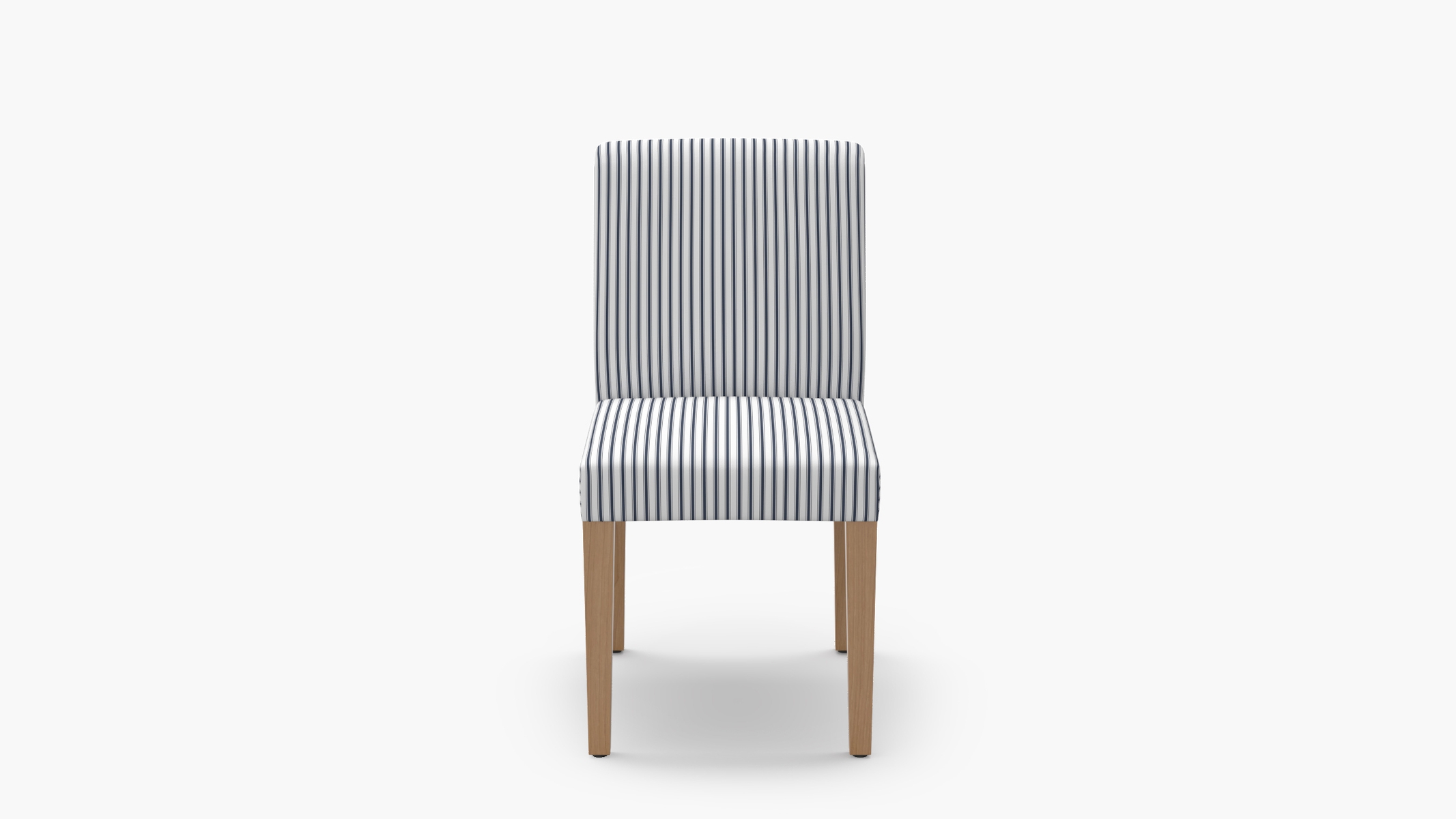 Signature Dining Chair, Navy Classic Ticking Stripe, Natural Square Tapered Leg - Image 0