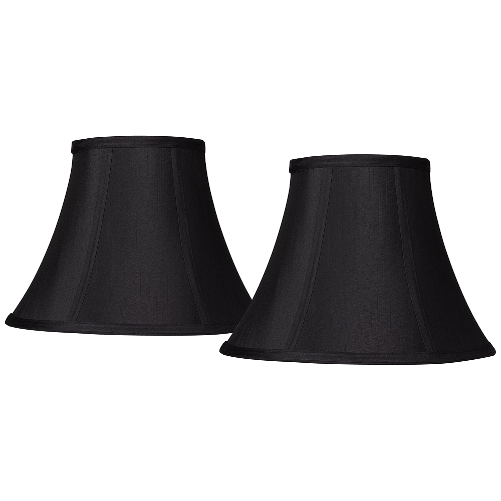 Springcrest Black Stretch Fabric Set of 2 Lamp Shades 6x12x9 (Spider) - Image 0
