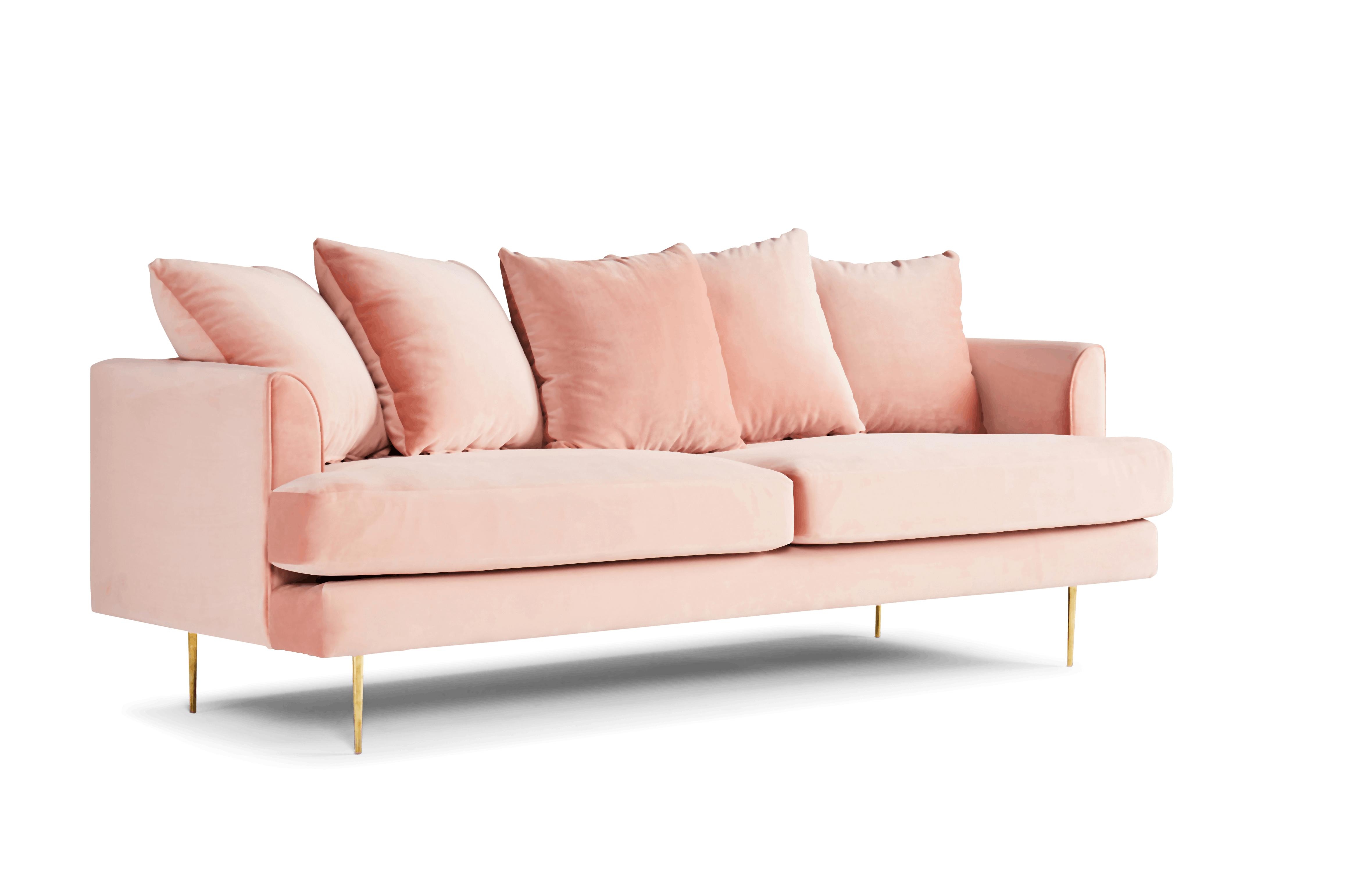 Pink Aime Mid Century Modern Sofa - Royale Blush - Image 1
