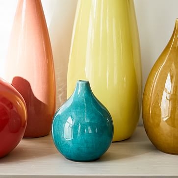 Bright Ceramicist Vase, Small Teardrop Vase, Coral, Set of 2 - Image 4