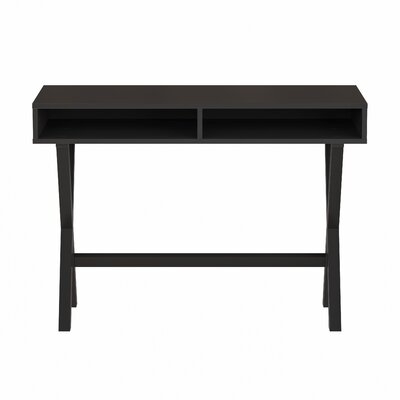 Home Office Writing Computer Desk With Open Storage Compartments - Bedroom Desk For Writing And Work, Black - Image 0