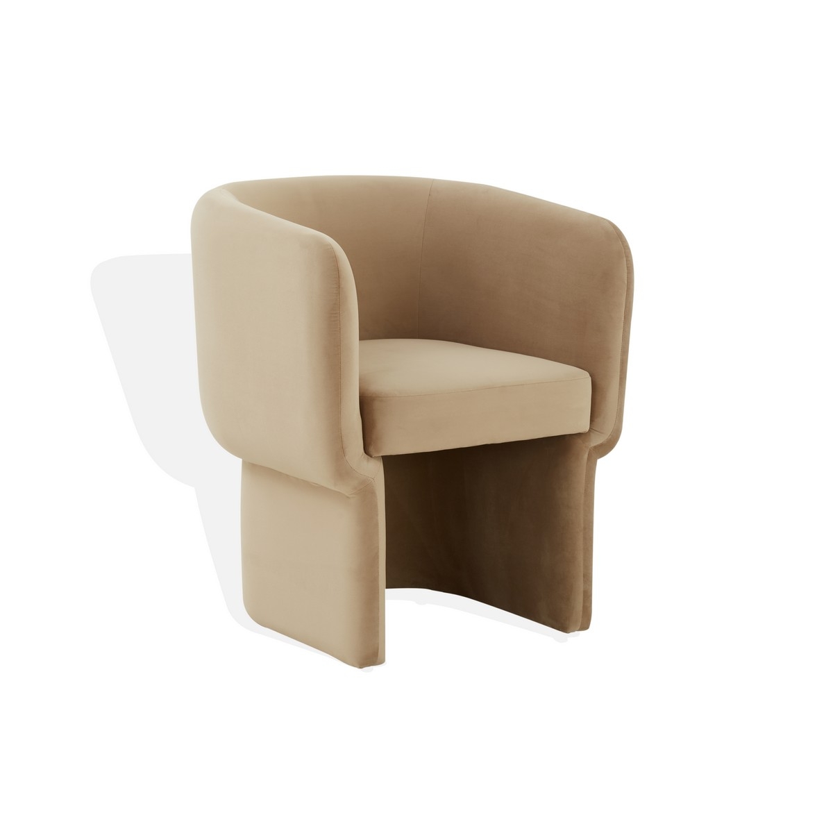 Wally Velvet Dining Chair - Light Brown - Image 3