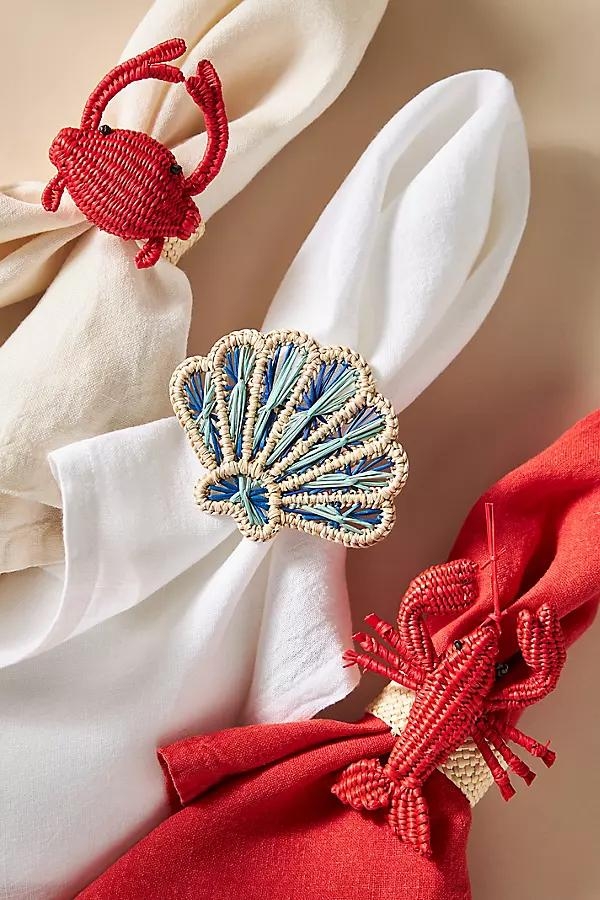 Sea Creatures Handwoven Napkin Rings, Set of 4 - Image 0