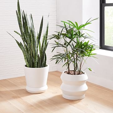 Totem Floor Planters, White, Small - Image 2