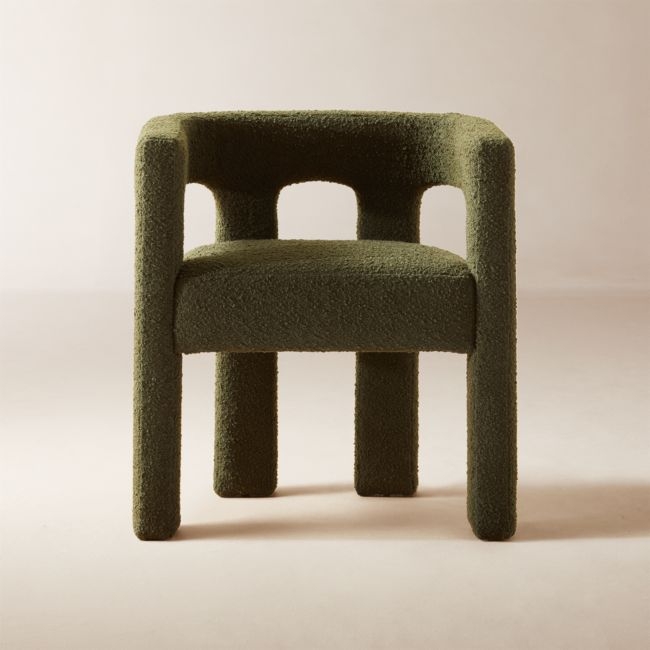 Stature Green Boucle Dining Armchair - Image 0