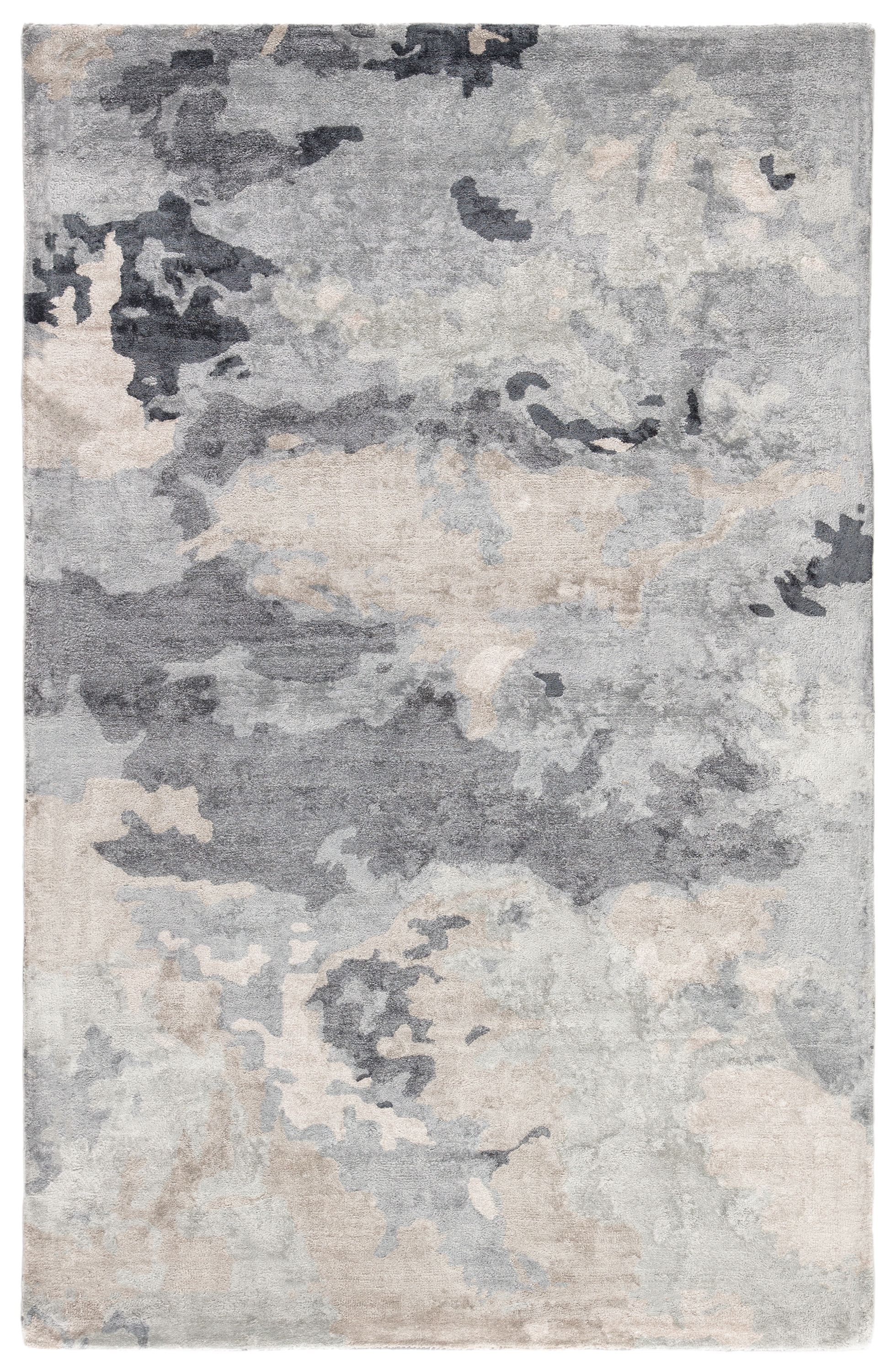 Glacier Handmade Abstract Gray/ Dark Blue Area Rug (8'X10') - Image 0