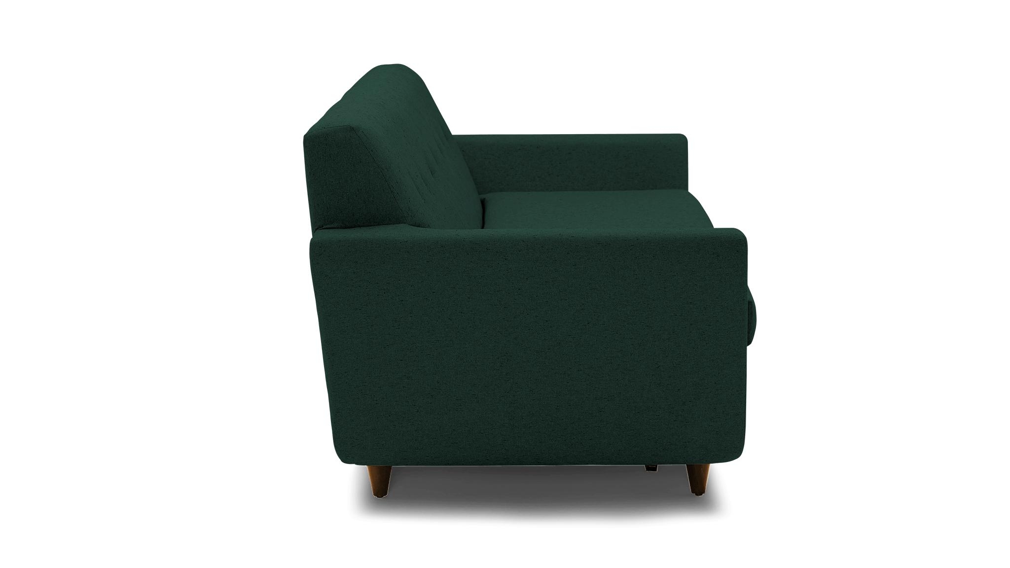 Green Hughes Mid Century Modern Sleeper Sofa - Royale Evergreen - Mocha - Image 2
