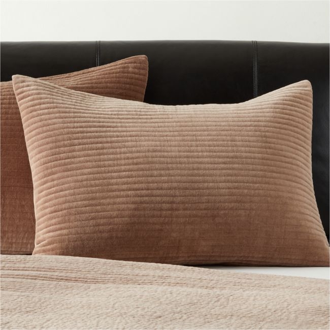 Shadow Toffee Velvet Standard Pillow Shams Set of 2 - Image 0