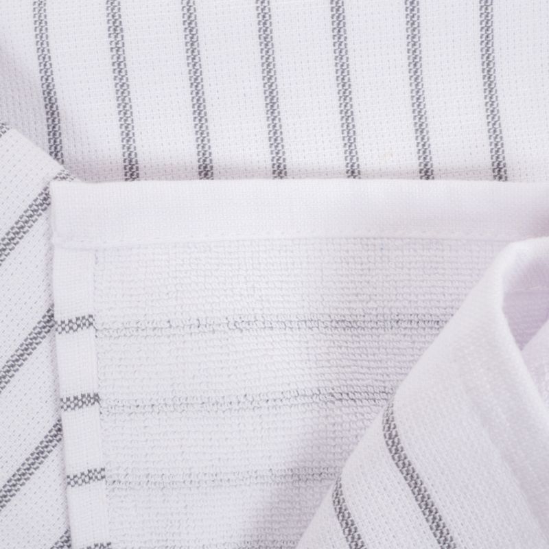 Monaco Frost Grey Cotton Terry Kitchen Towels, Set of 6 - Image 1