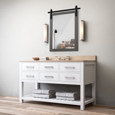 Modern Wooden Farmhouse Accent Mirror - Image 0