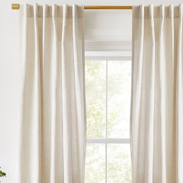 Custom Size Solid European Flax Linen Curtain with Blackout Lining, Natural, 180x137" - Image 3