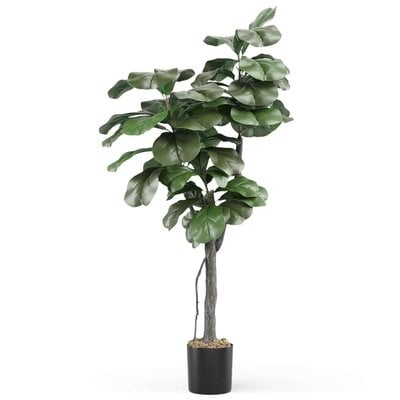60'' Artificial Fiddle Leaf Fig Tree in Pot - Image 0