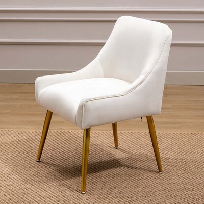 Velvet Accent Chair Side Chair with Swoop Arm Metal Legs - Image 0