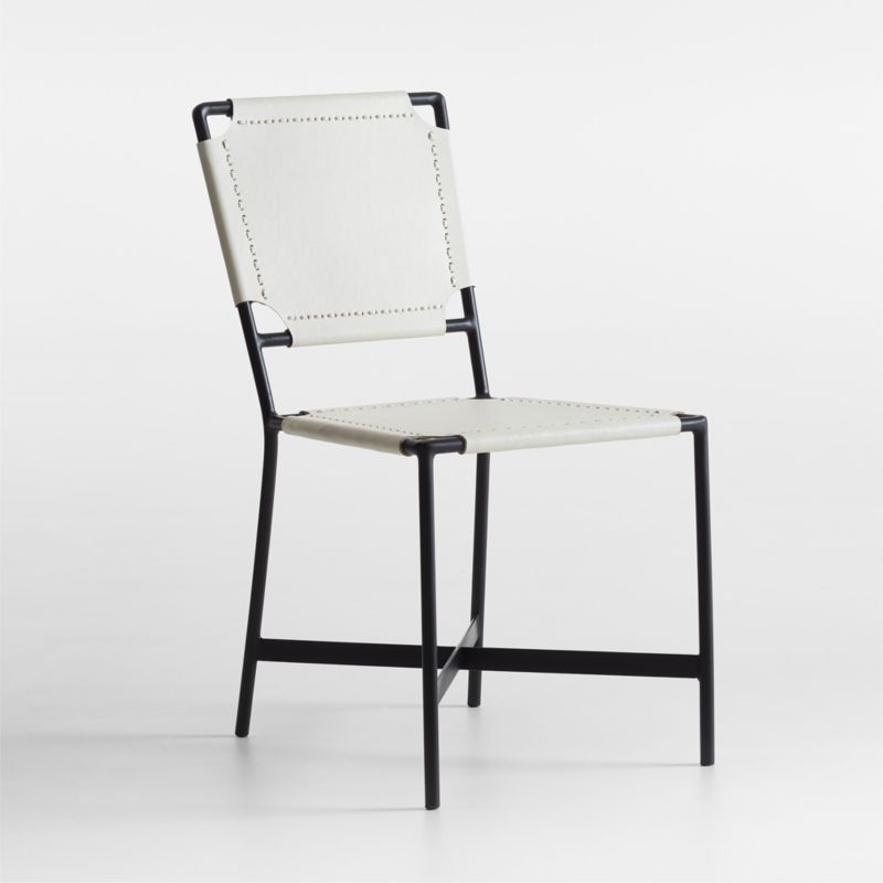 Laredo White Leather Dining Chair - Image 1