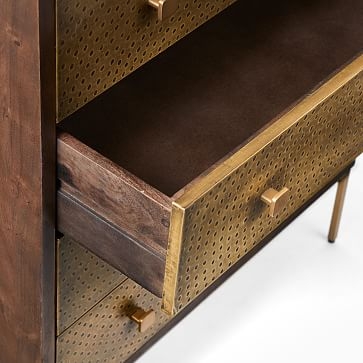Decker 5 Drawer Dresser, Brass - Image 3