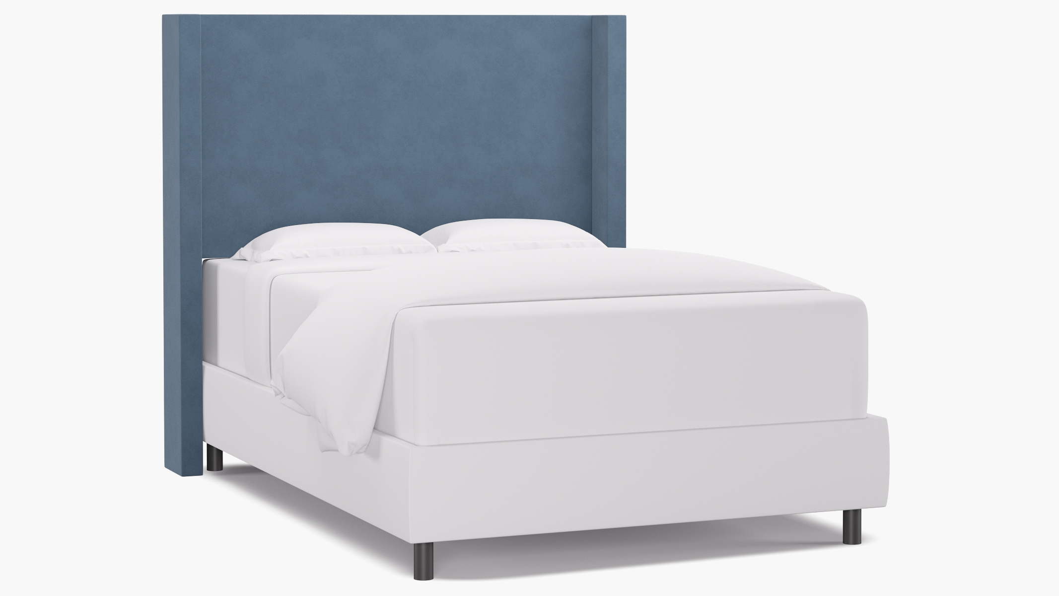 Modern Wingback Headboard, Ocean Classic Velvet, Full - Image 0