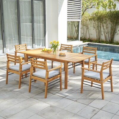 Mcevoy 7 Piece Dining Set with Cushions - Image 0