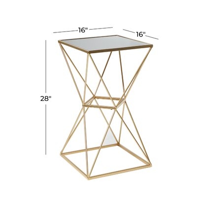 Glam Metal Accent Table, 28 X 16 - Image 0
