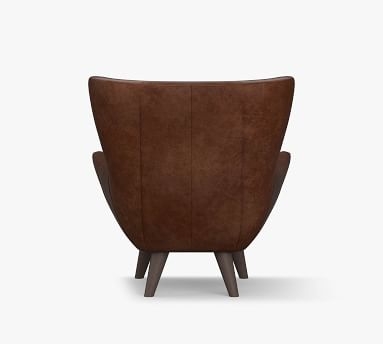 Wells Tight Back Leather Armchair, Polyester Wrapped Cushions, Legacy Dark Caramel - Image 3