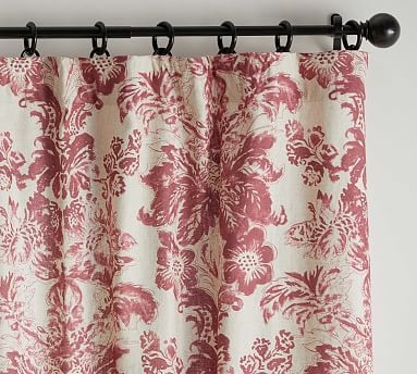 Thea Print Linen/Cotton Rod Pocket Curtain, Warm Multi, 96 x 50" - Image 0