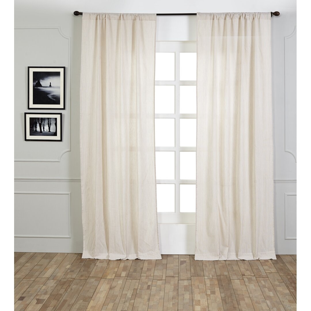 "Amity Home Elizabeth Seersucker Solid Semi-Sheer Single Curtain Panel" - Image 0